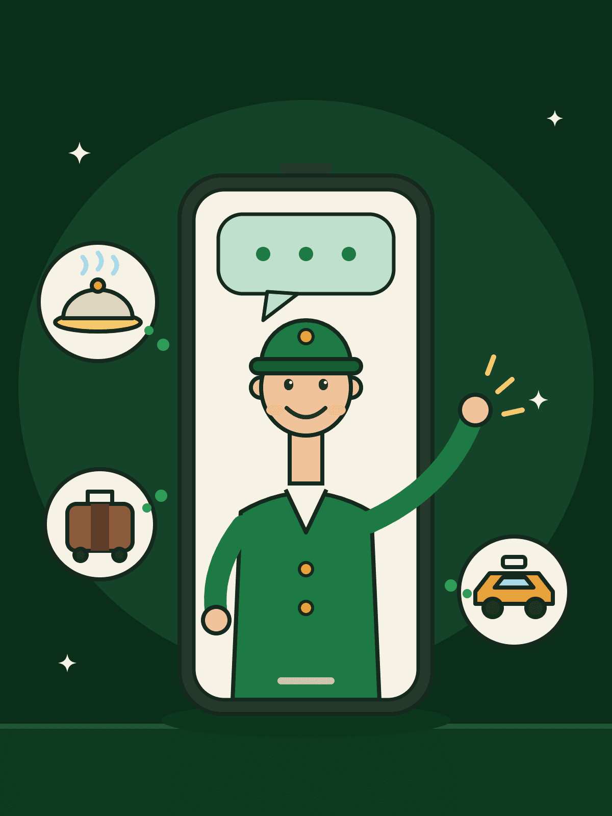 Tranh minh hoạ Inx Virtual Front Desk — dịch vụ cho khách